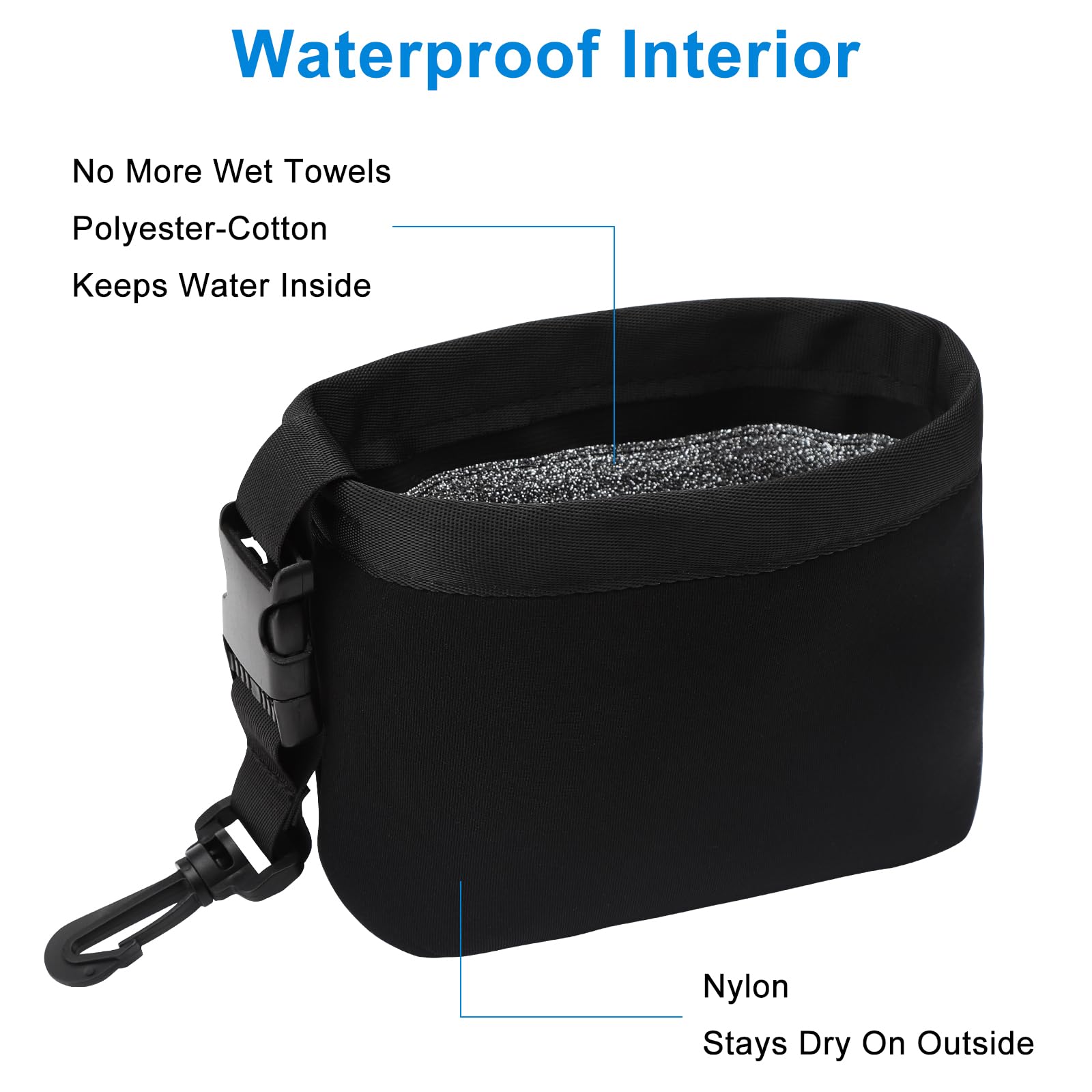 Bolsa de Limpieza para Palos de Golf y Pelotas de Golf Clip Desmontable Lavable a máquina Limpia