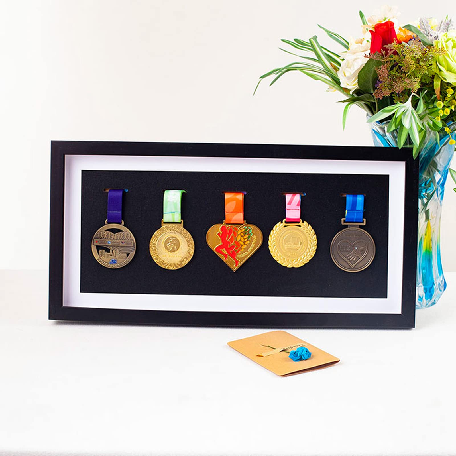Guoyoocc Photo Frame Medal Display Shadow Box Frame,Sports Awards Medal ,Shadow Box Frame To Display Medal Awards -Sports Medal Display Case,Great Medals Display Case Cabinet For War Military,Marathon&Sports