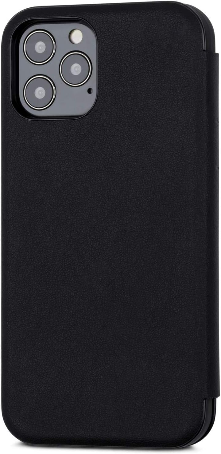 iPhone 12 / iPhone 12 Pro Flip Case Black - CASEZA Dublin PU Leather - Wallet Book Folio Cover for theiPhone 12 / Pro (6.1") - Ultra Thin
