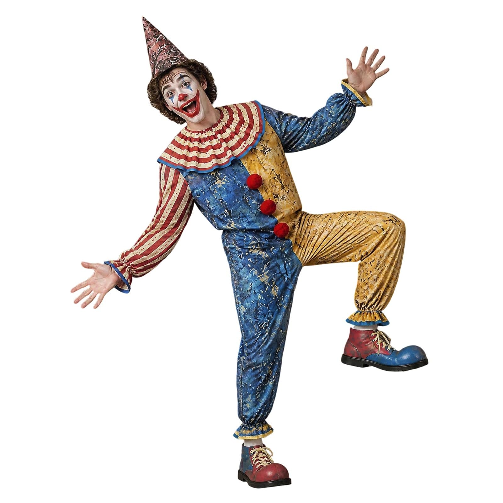 Vestito Pagliaccio Adulto Spettacoli Teatrali Cosplay Elegante Abito Corte