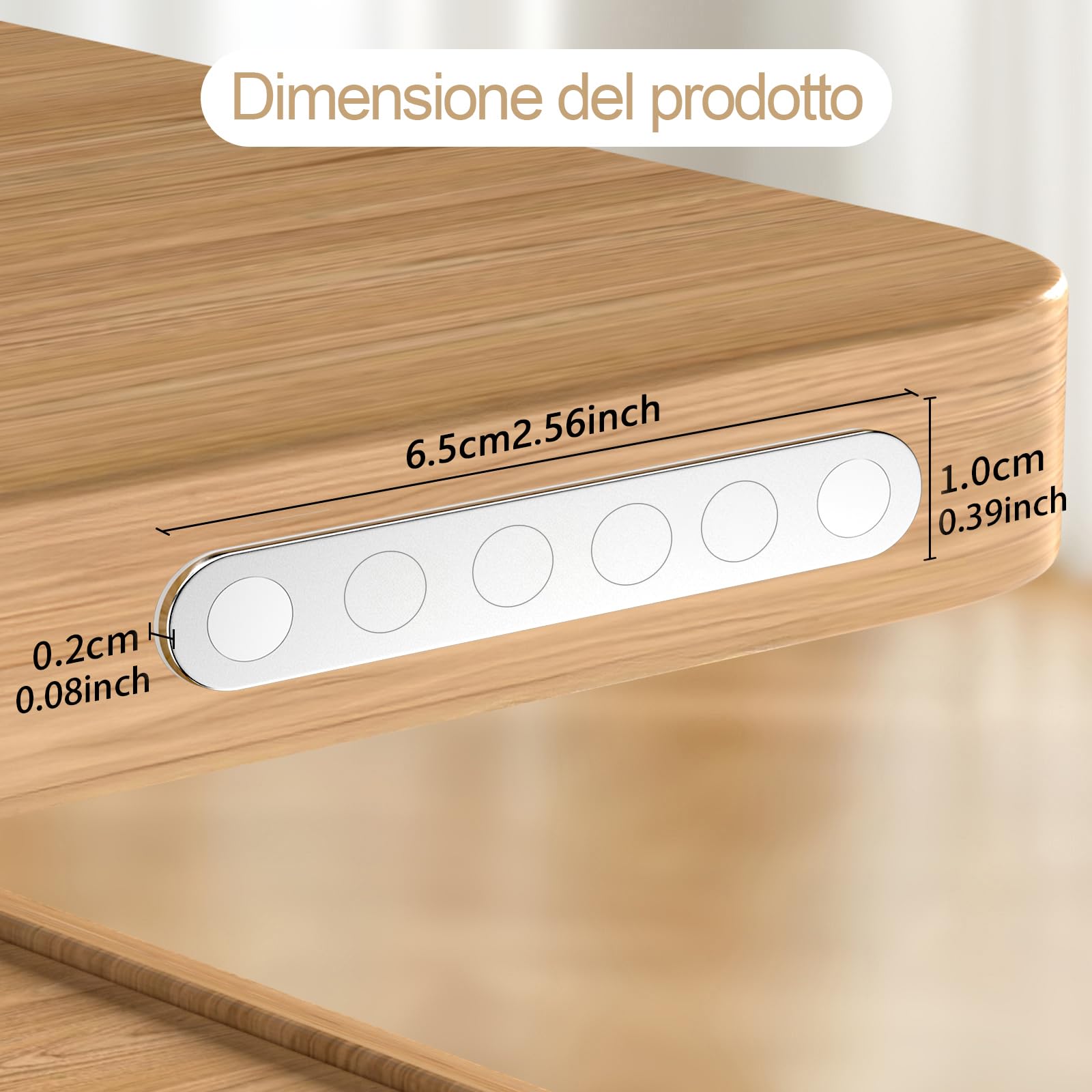 Magneti al Neodimio 65x10x2mm N52 12 Pezzi Adesivo Piatto Magnetico