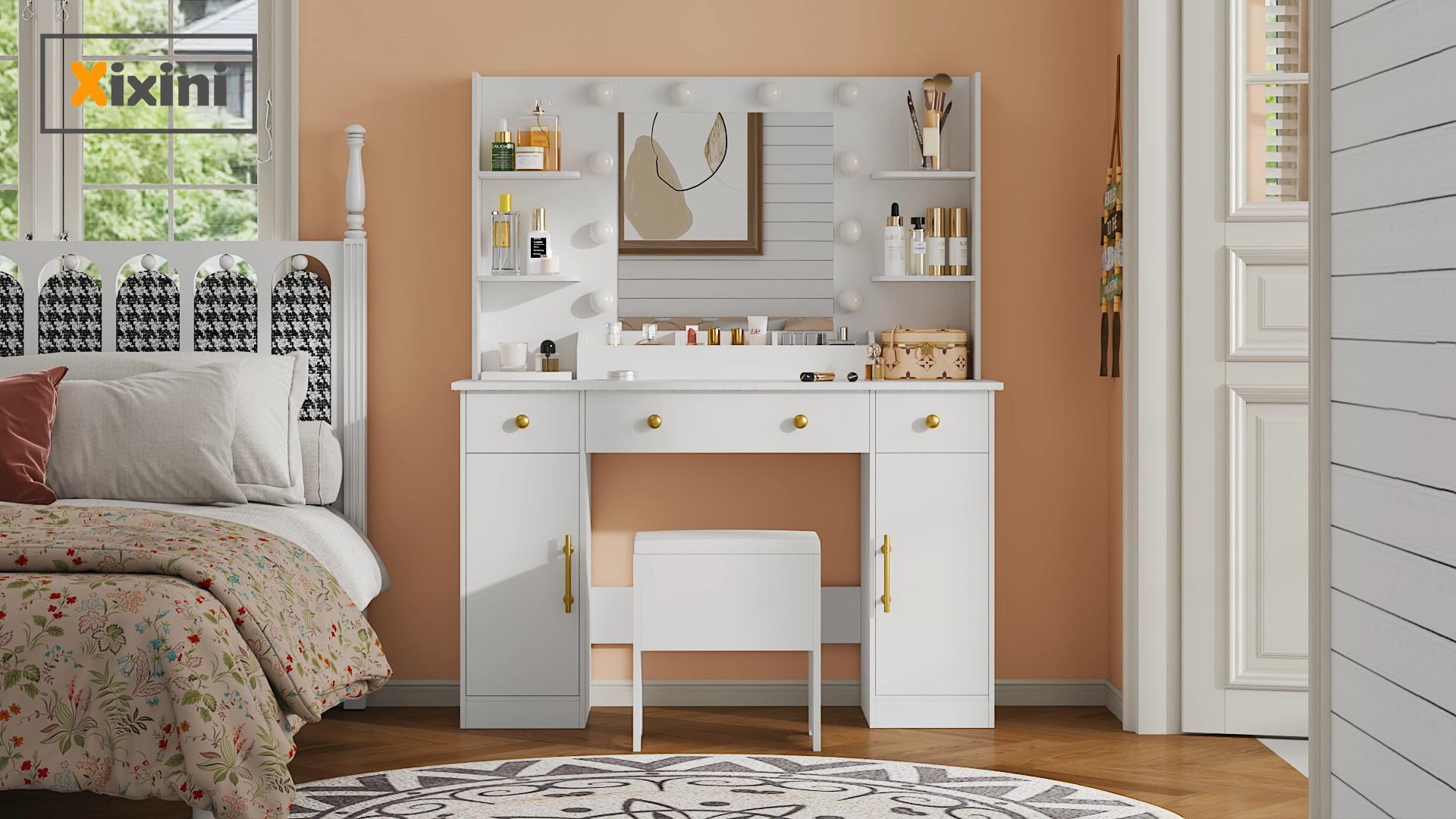化粧台 化粧室 DRESSING TABLE WITH LIGHTS Amazon.com: HUAHUU Makeup Vanity Desk with Lights, Vanity