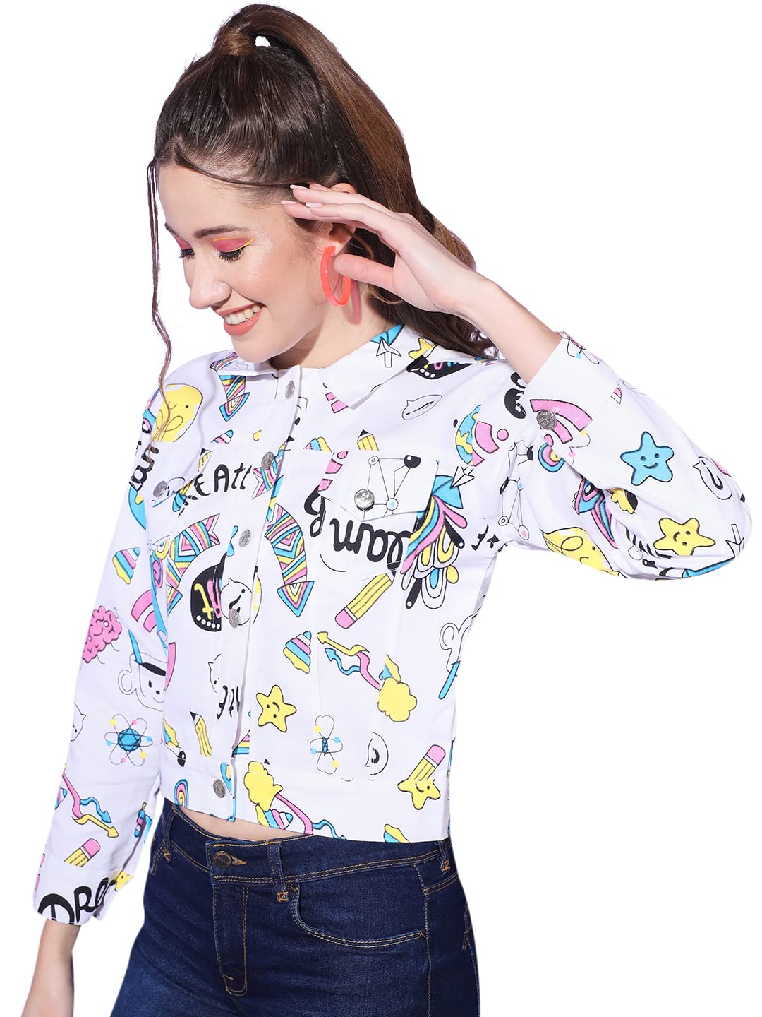 DIMPY GARMENTSToko Twill Printed Women Regular Collar Jacket