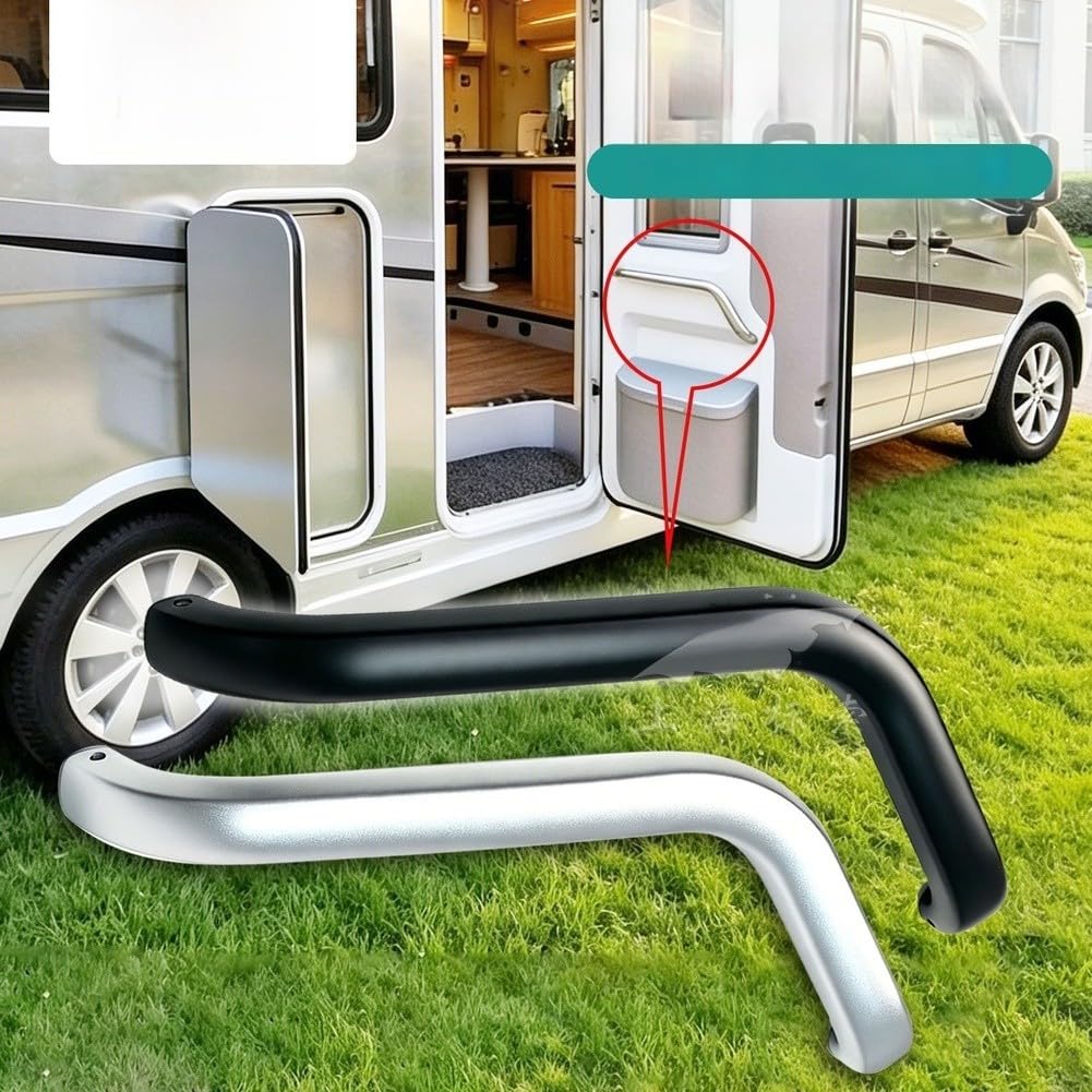 Faltbarer Haltegriff RV Aluminium Einstiegshilfe Schwarz(Silver BSL706-1S)
