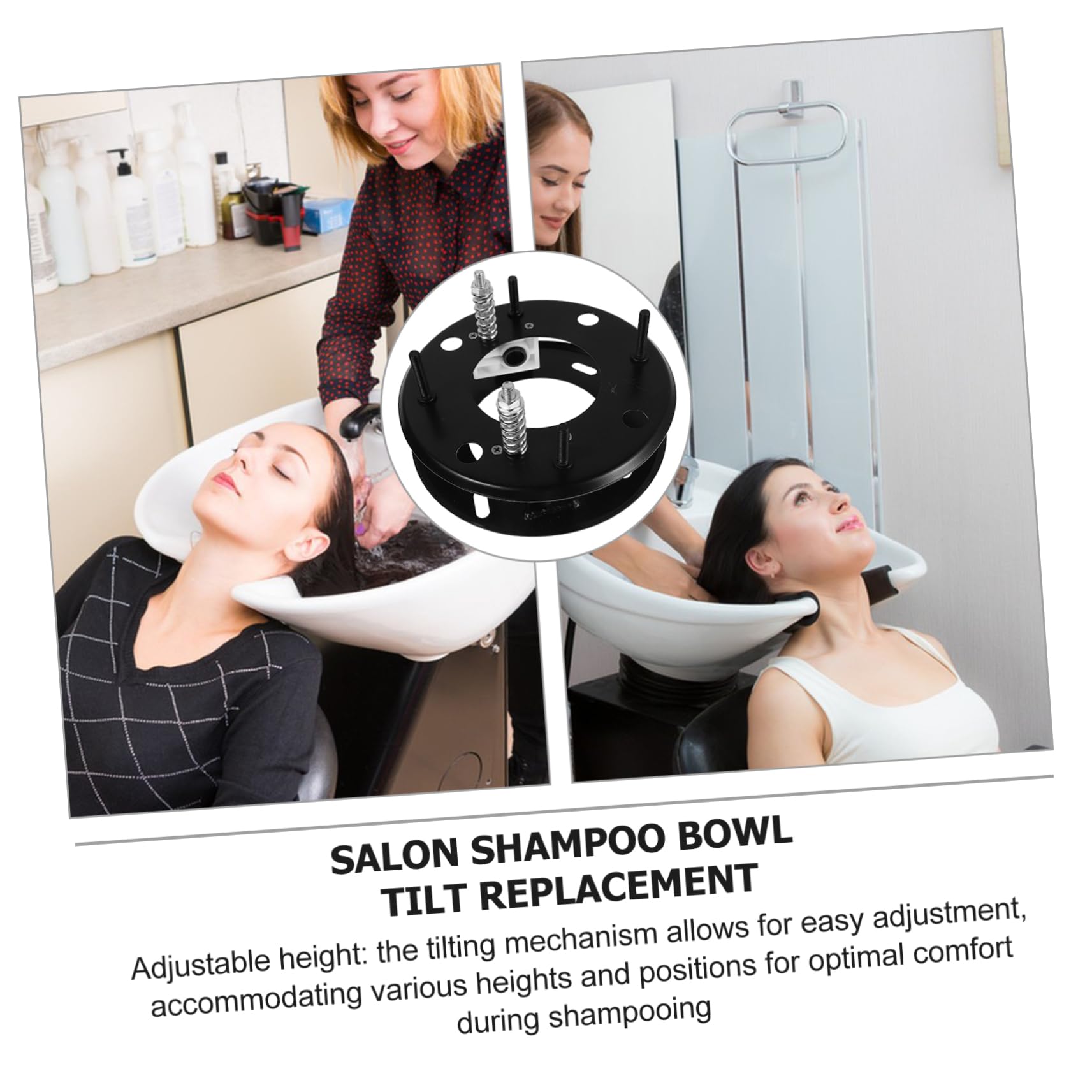 Accessoire pour Bac à Shampoing en Céramique Noir Mécanisme D'inclinaison Réglable, Caoutchouc et Plastique, Stable et Confortable pour Lit de Shampoing Couleur Aléatoire