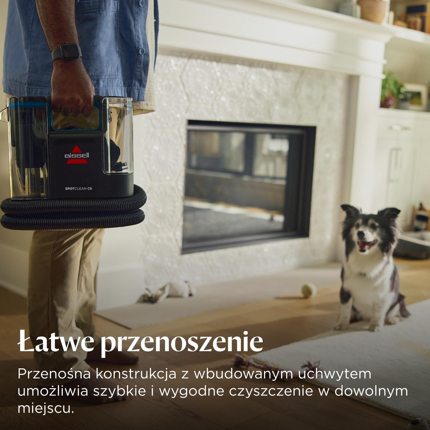 BISSELL SpotClean C5, Odkurzacz Piorący do Tapicerki, Odkurzacz do Dywanów z Systemem Triple Action, Lekka Odkurzacz do Prania Dywanów, Tapicerki, Samochodów, Kanapy i Innych, Mocny Silnik 400W, 3861N