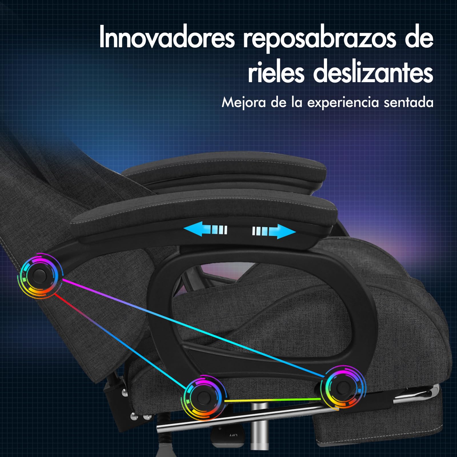 ALFORDSON Silla Gaming con Cojín Lumbar y Cervical, Silla Oficina Gamer Ergonómica Reclinable con Masajeador, Respaldo Alto Acolchado, Ideal Ordenador,Oficina,Videojuego,Escritorio, Lino(Gris Oscura)
