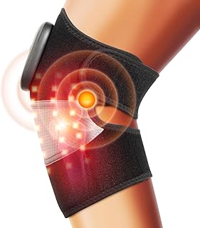 Genouillère de Massage Sans Fil 3-en-1 avec Chauffage Lumière Rouge - Soulagement Douleurs Arthrose/Arthrite - Bandage Thermo pour Genou, Épaule, Coude - Batterie 5000mAh