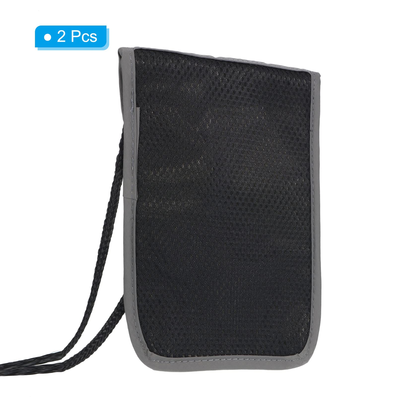 PATIKIL Collo Portafoglio Viaggio Borsetta, 2pz Passaporto Portafoglio RFID Blocco Impermeabile Collo Borsetta con Regolabile Cinturino per Donna e Uomo, Grigio