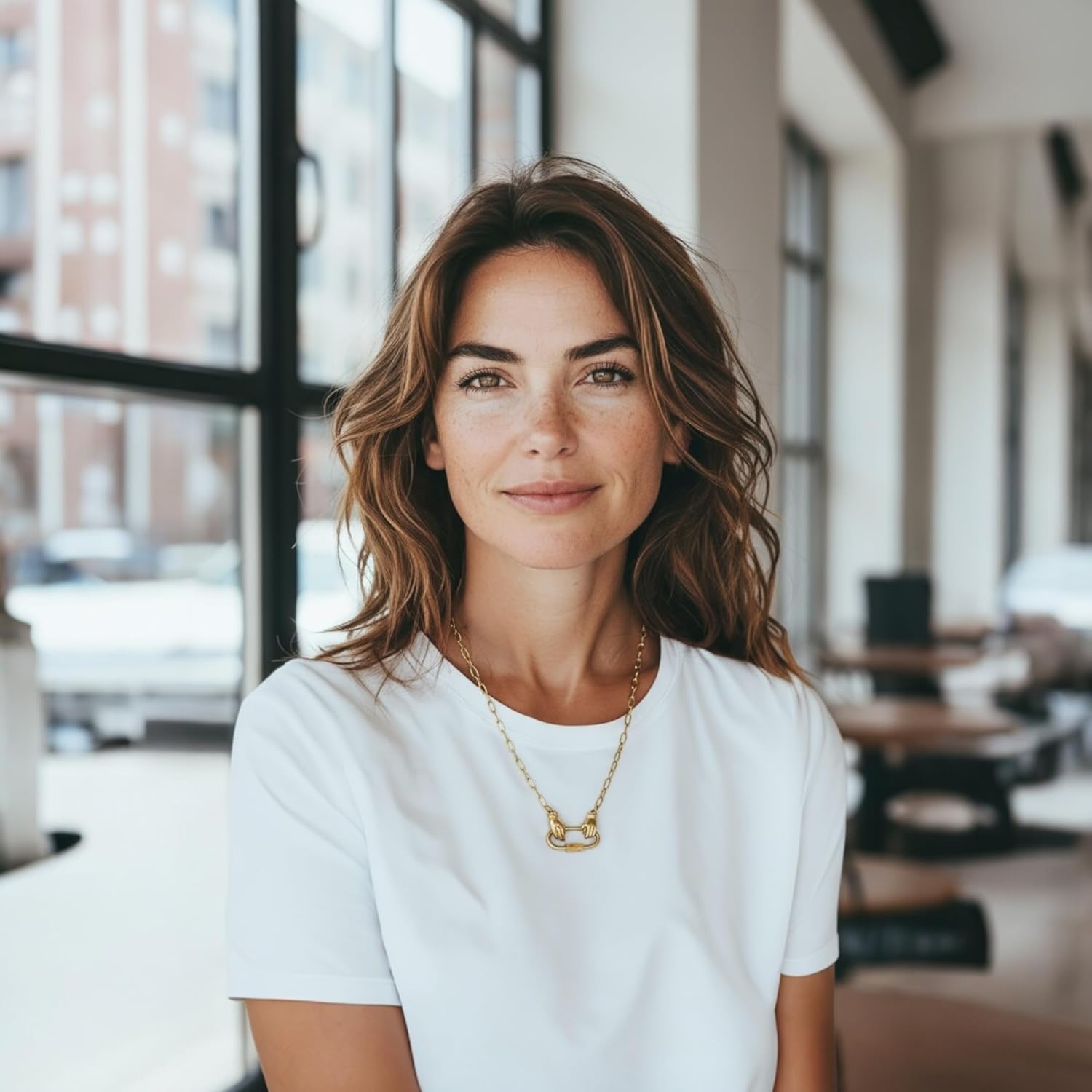 Elegant Stainless Steel Necklace with Hand Clasp, 18K PVD Gold Plated, 45cm Chain with 5cm Extension - Image 4