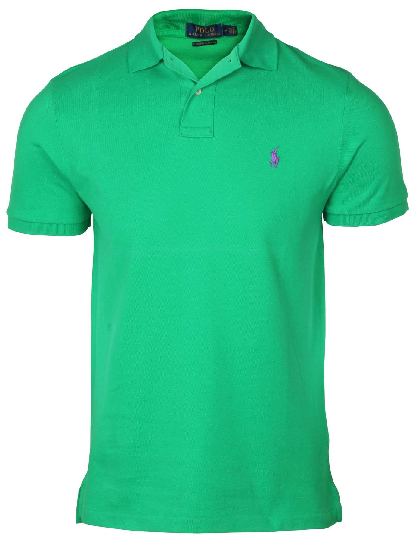 Polo RL Men's Custom Slim Fit Mesh Pony Shirt (Small, Stem Green)