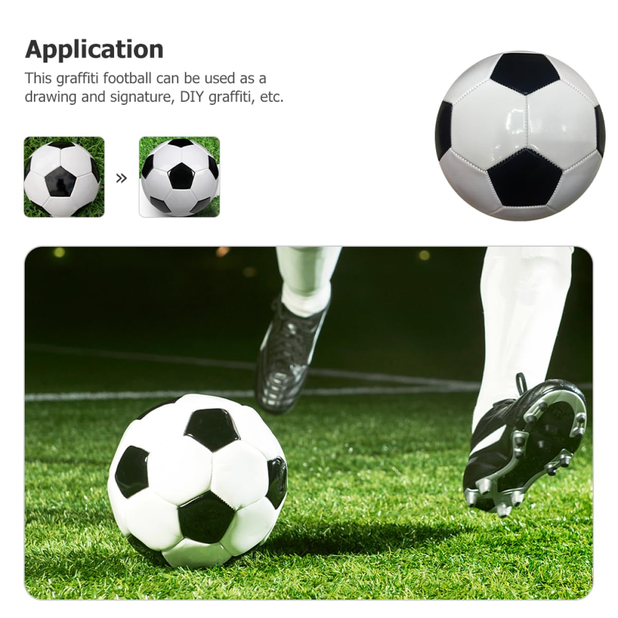 GANAZONO Soccer Ball Personality Graffiti Boys and Girls Toy Compact DIY Football Boys and Girls Supply Home Decor