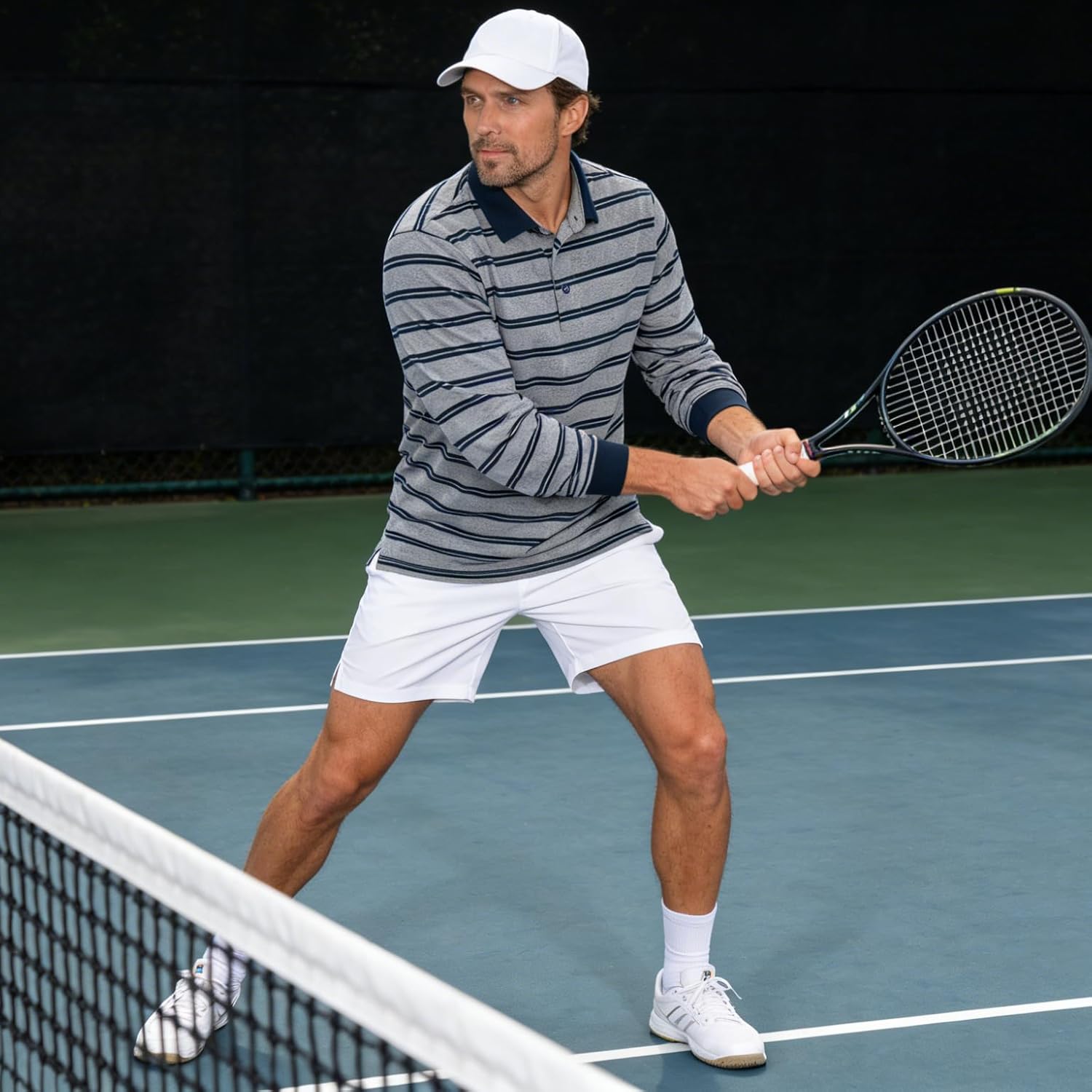 TAPULCO Mens Classic Fit Striped Polo Shirts Long&Short Sleeve Casual Collared Sports Daily T-Shirts for Everyday Wear - Image 3