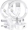 Apple MFi Certified iPhone Charger Plug and Lightning Cable - Fast Wall Charging Adapter With 2 Pack USB Cords for iPhone 13/12/11/XS/XR/8/7/6/6s Plus/SE/iPad