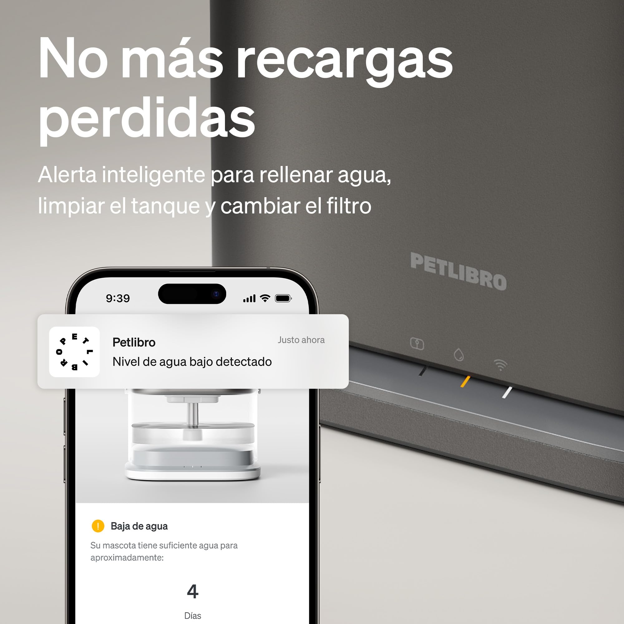 PETLIBRO Dockstream 2 Fuente Agua Gatos, Bebedero Automático App WiFi, 23dB Silencioso, Fácil Limpieza, 3L Acero Inoxidable, sin BPA — Versión Cable Alimentación, Negro
