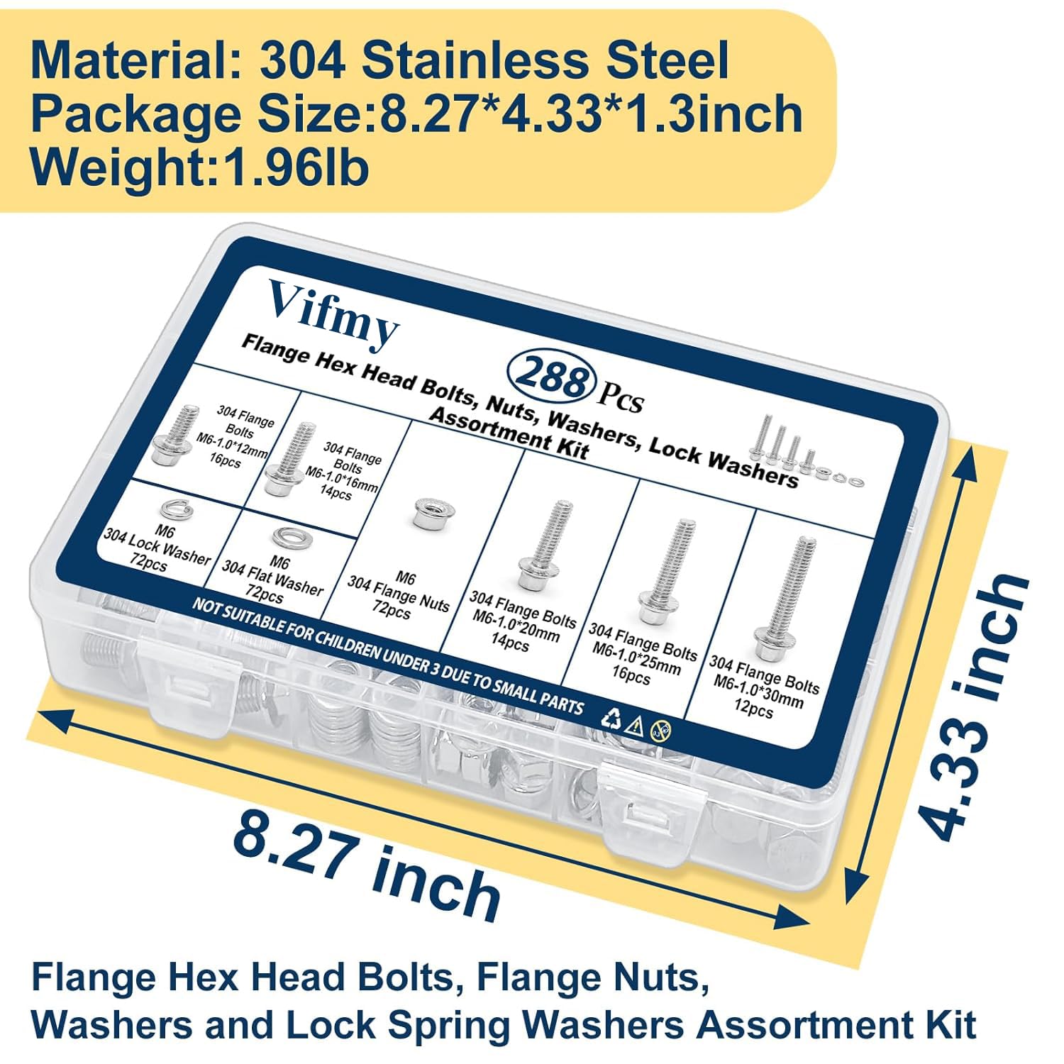 Stainless Steel Flange Bolt & Nut Kit - 288 Pcs -5