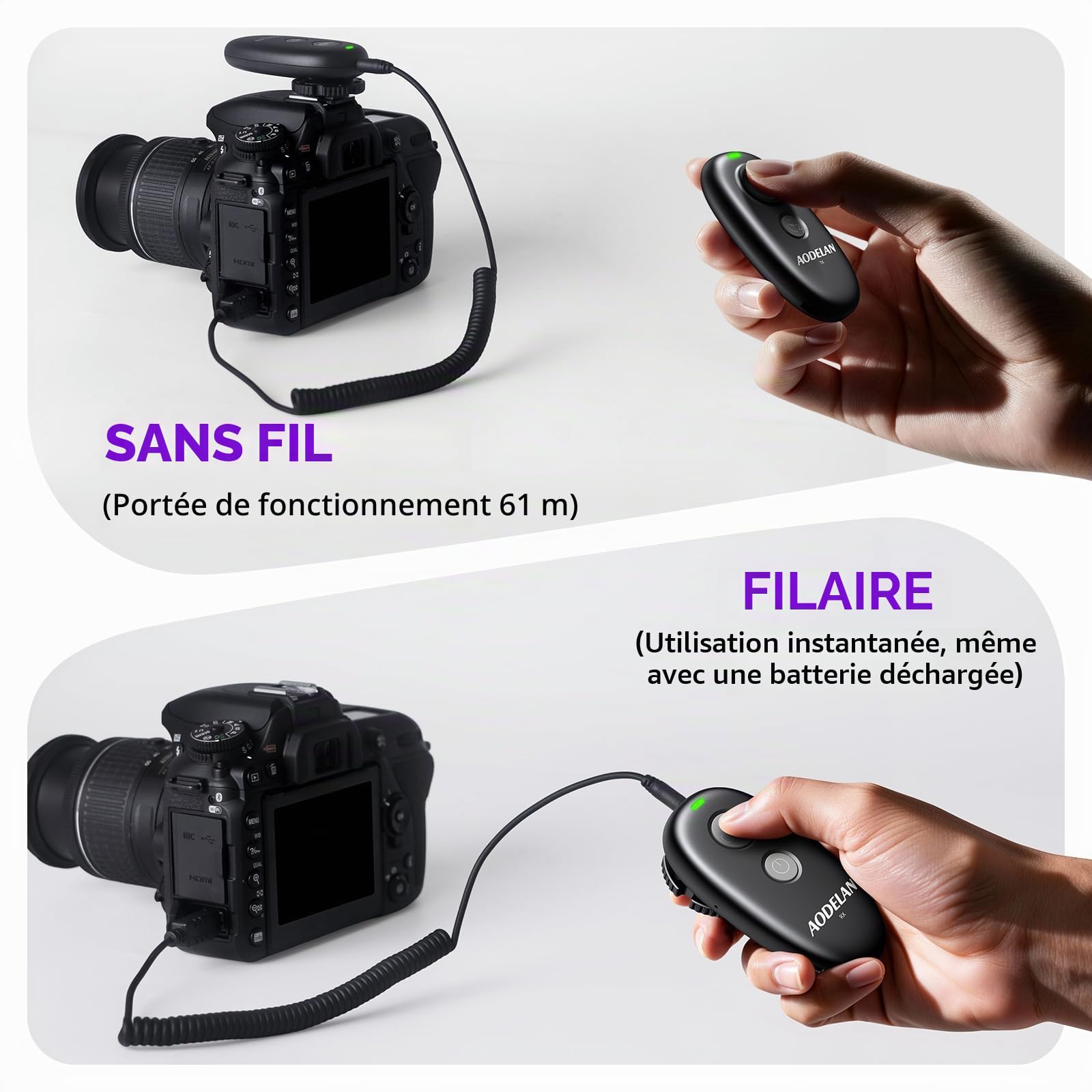 Déclencheur à distance rechargeable pour appareil photo Nikon, télécommande sans fil et filaire pour Nikon Z8, Z9, Z7 II, Z5, D780, D6, Z6, Df, Z6 II, Z7, P950, Z fc, Z6 III ; remplace MC-DC2 et MC-30