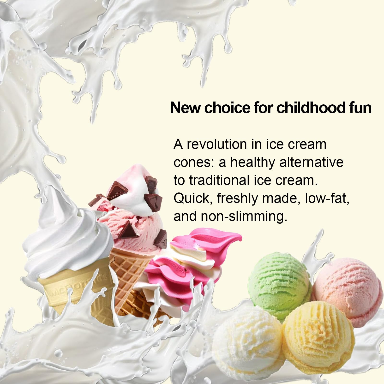 Macchina per Coni Gelato Elettrica Commerciale, Facile da Usare E Pulire, Facile da Usare con Un Solo Tocco per Delizie Sane Fatte in Casa