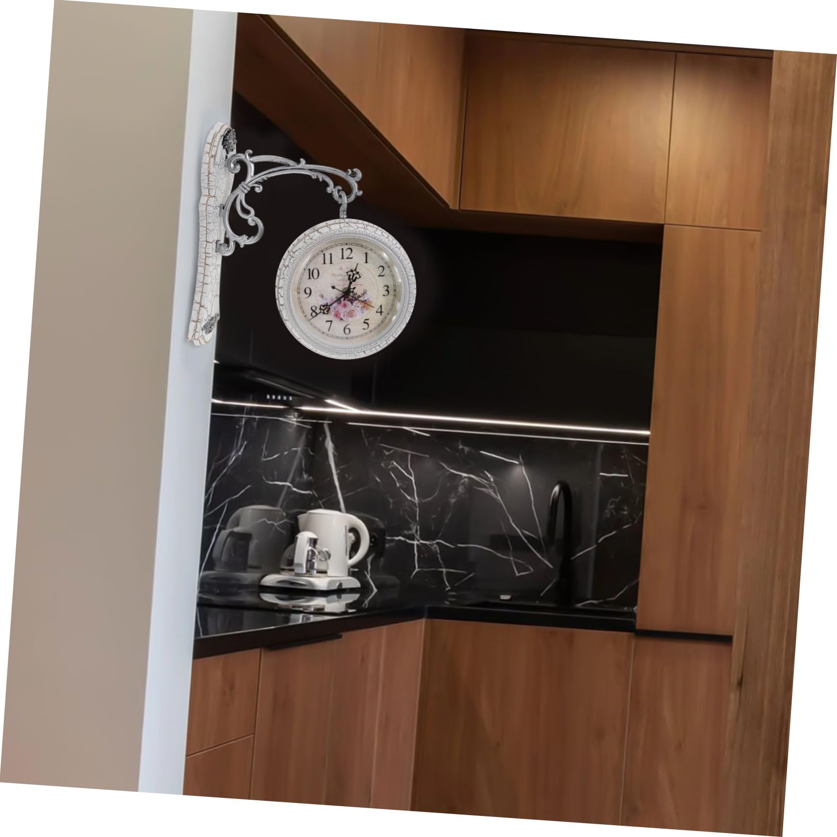 MAGICLULU Reloj de Pared Estilo Vintage para Sala, Diseño Original en Vidrio y Hierro, Resistente y Ecológico, Adecuado para Adornar el Hogar