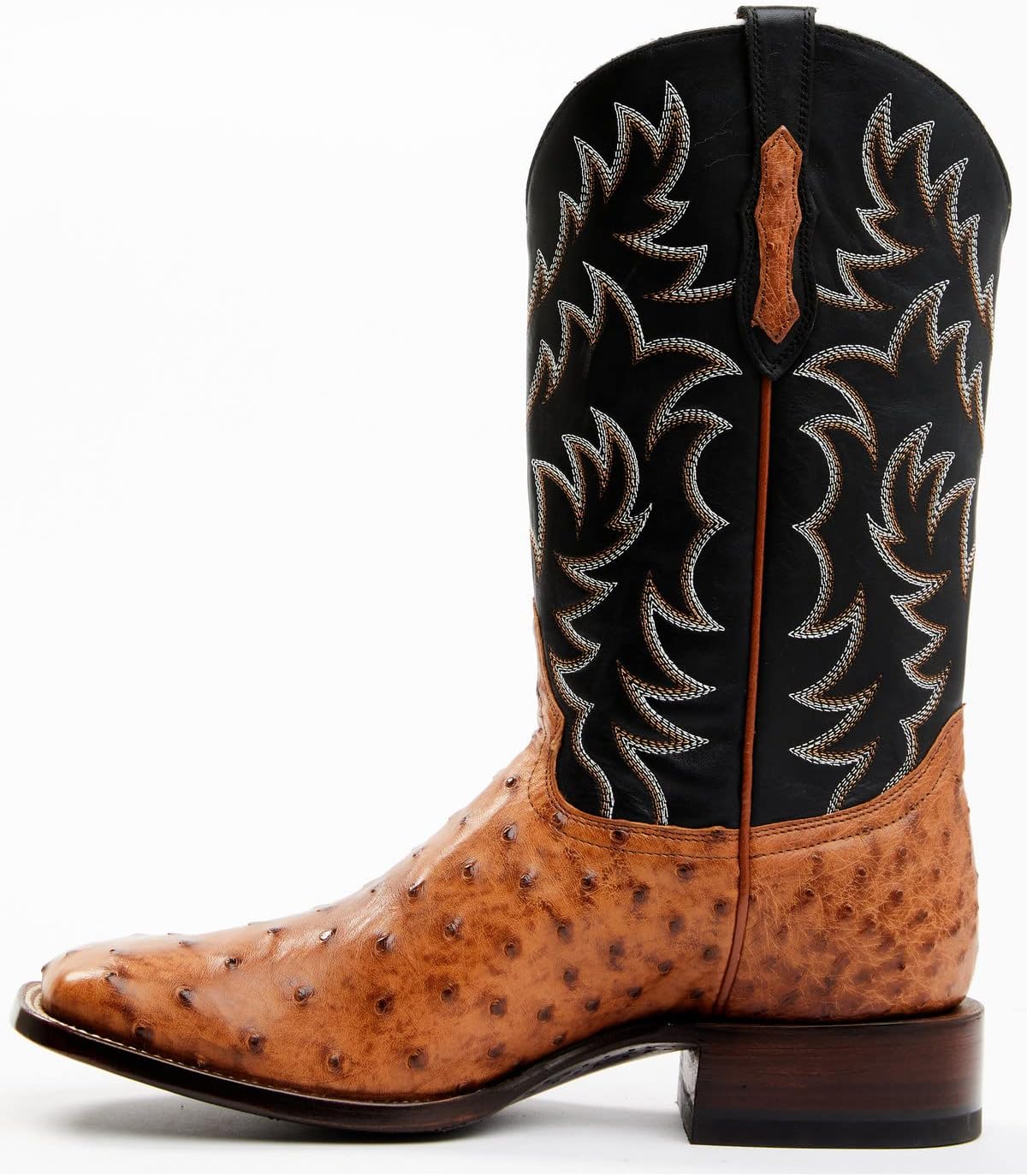Cody James Men's Full Quill Cognac Ostrich Exotic Western Boot Broad Square Toe - Bbme-114