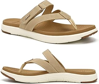 COFACE Womens Orthopedic Flip Flops Ladies Slip On Athletic Yoga Mat Memory Foam Cushion Thong Sandals Comfy Plantar Fasciitis Arch Support