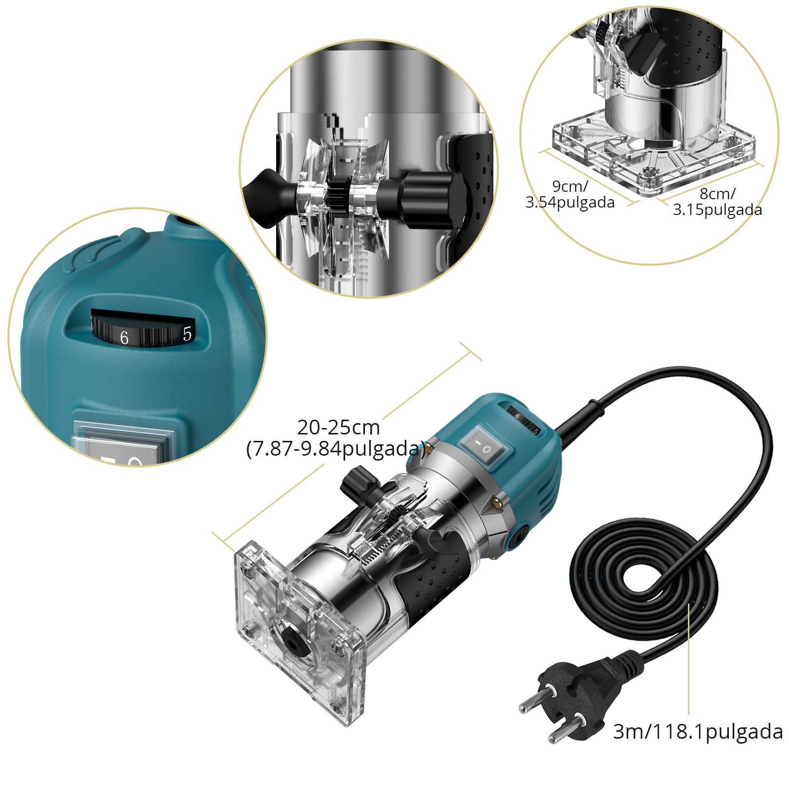 Anbte Fresadora de Madera 800W