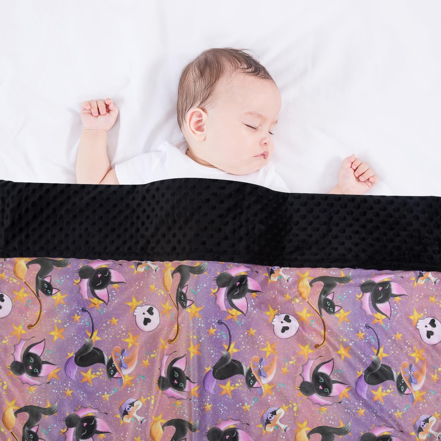 Baby Blanket for Boys Girls Soft Minky with Double Layer Dotted Backing, Halloween Printed 30 x 40 Inch Receiving Blanket (Halloween bat) - Image 3
