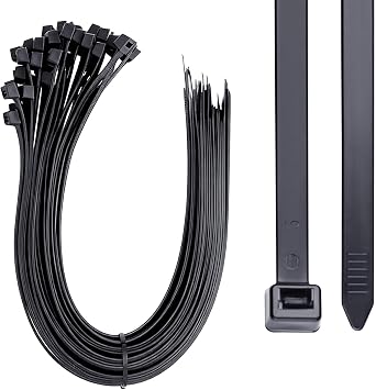 50 Pack 48 Inch Large Zip Ties Heavy Duty 200 lbs Tensile Strength Extra Long Cable Ties UV Resistant Outdoor Nylon Ties for Large Bundles