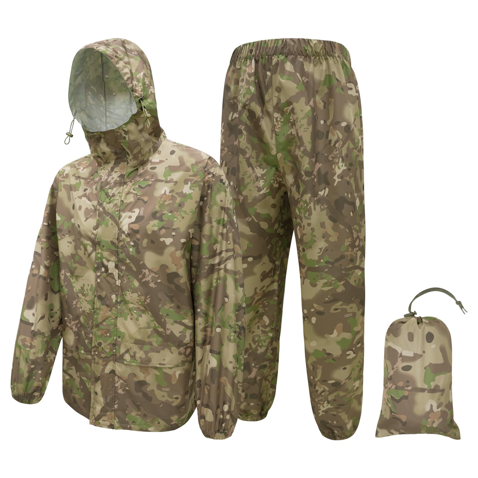LOOGU Men's Rain Suit - Rain Gear for Men Waterproof, Lightweight Rain Coat, Breathable Mens Rain Jackets Hood and Pants