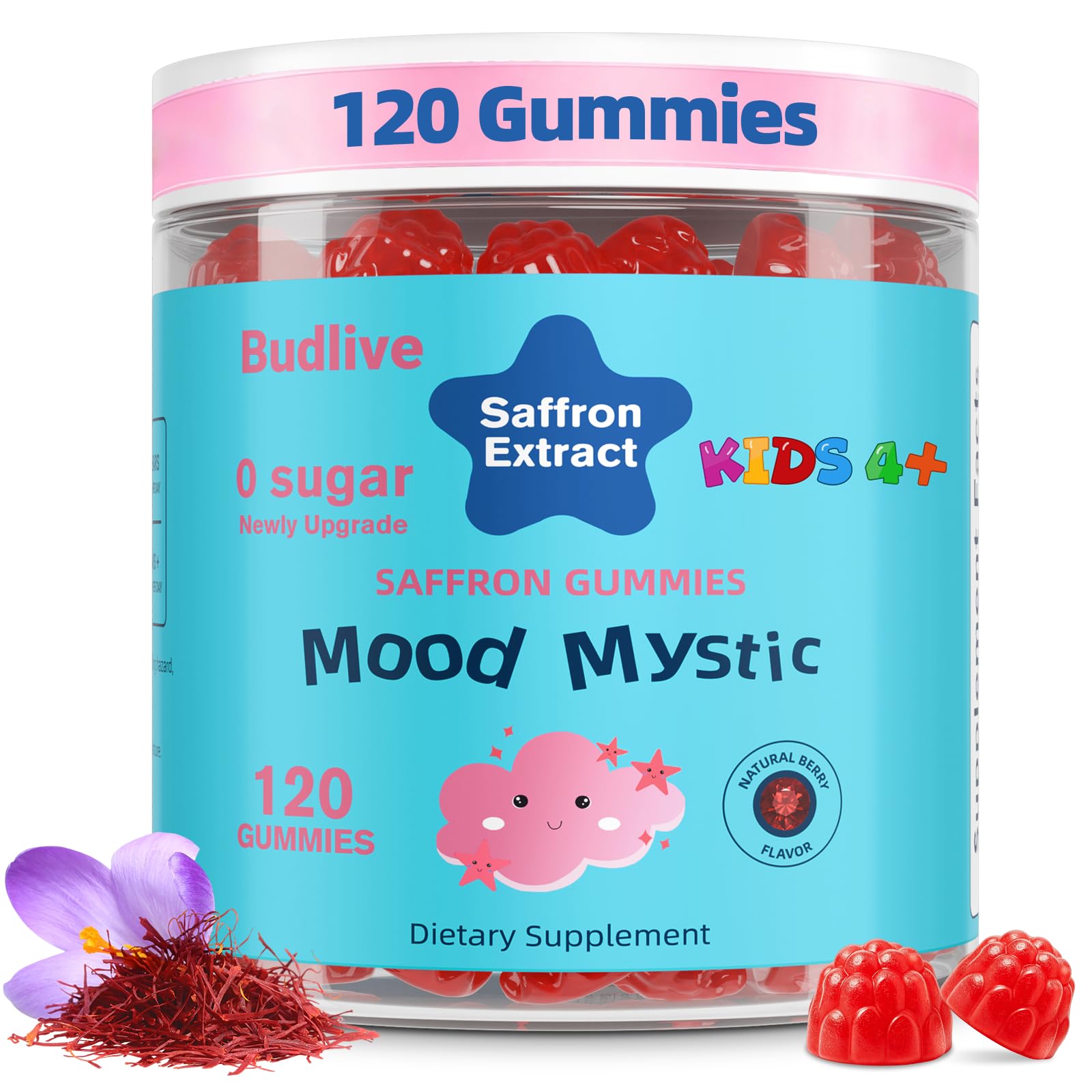 Mood Mystic Saffron Gummies for Kids 4+,Saffron Extract Supplements