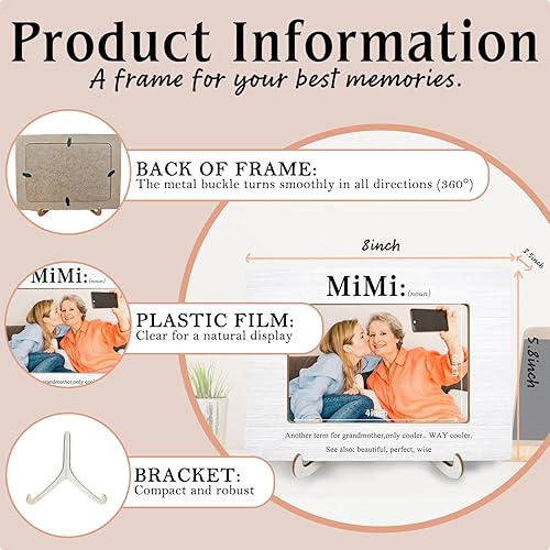 Miniatura 2 de Mimi - Marco de fotos de regalo para abuela de 4 x 6, marco de fotos para regalos de abuelas de nietos, regalo de abuela para cumpleaños, Navidad,