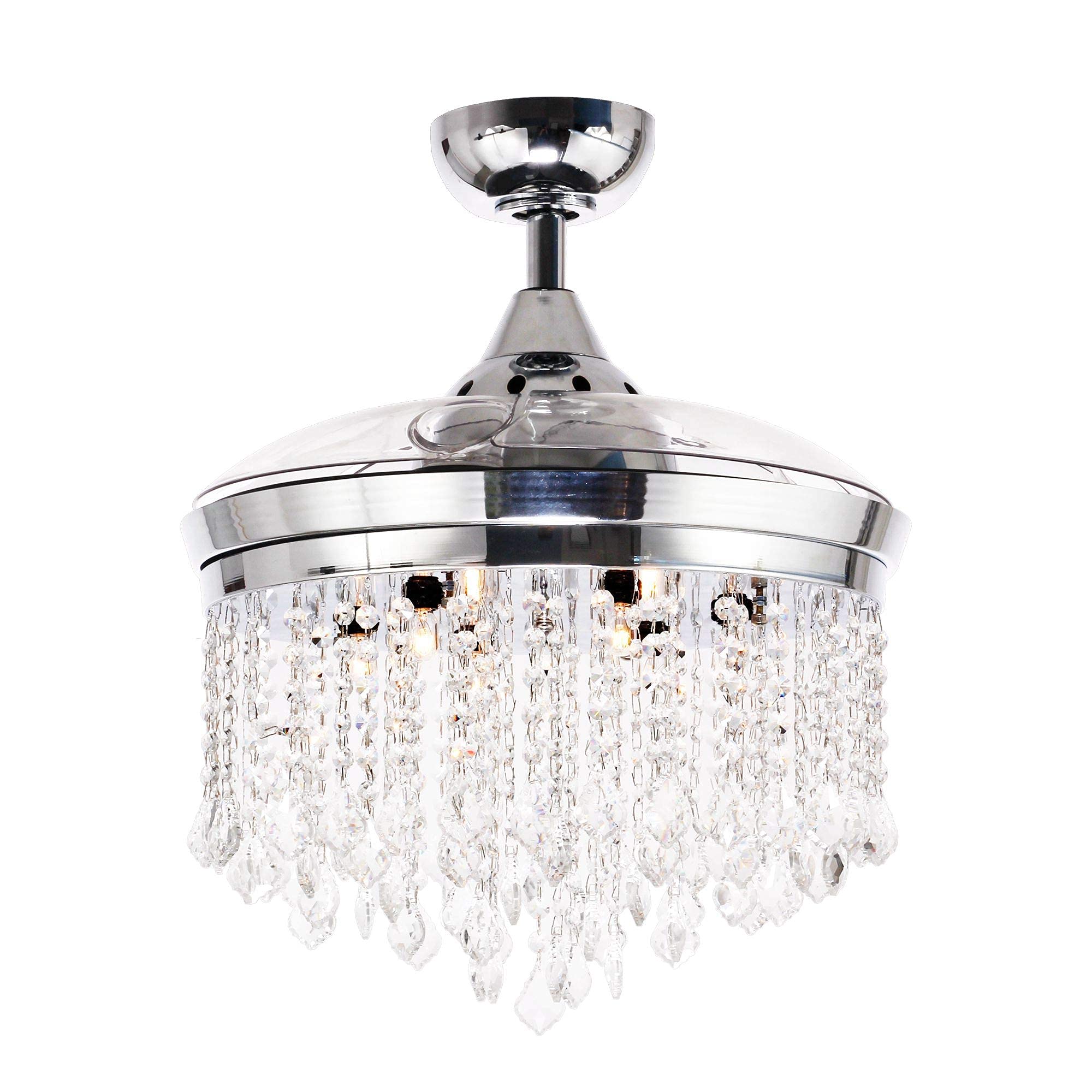 Ceiling Fans with Lights 42 Inch Crystal Chandelier Ceiling Fan with Remote Control, 3