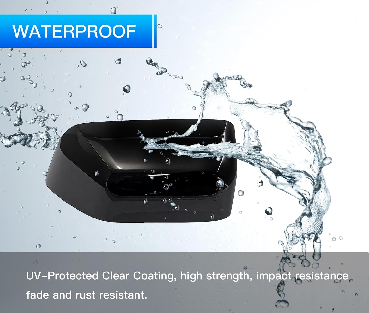 Glossy Black Direct Replacement Side Mirror Covers Cap Compatible with 2017-2024 Ford F250 F350