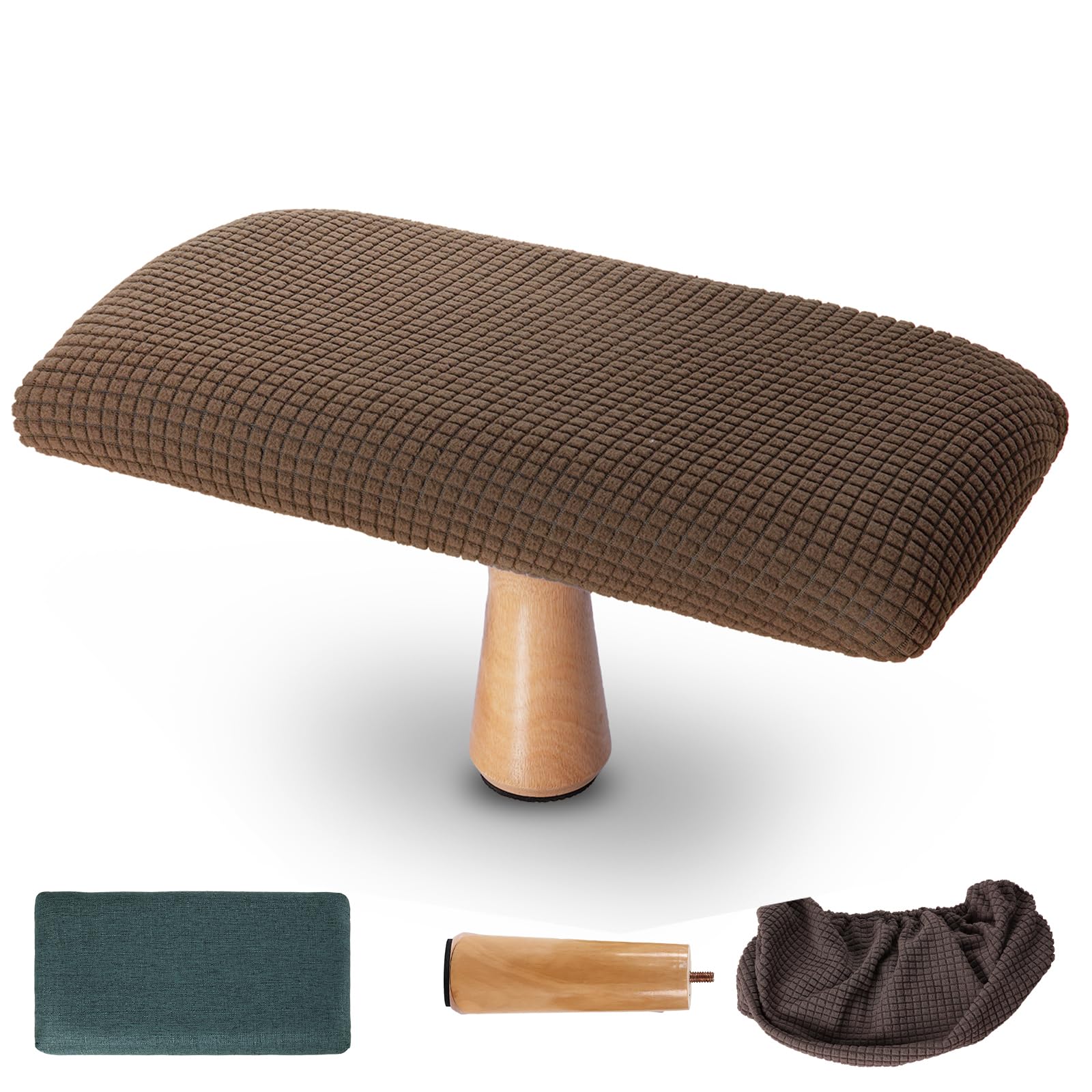 Elfzone Meditation Bench Kneeling Stool Foldable Wooden Prayer Seat (Brown)
