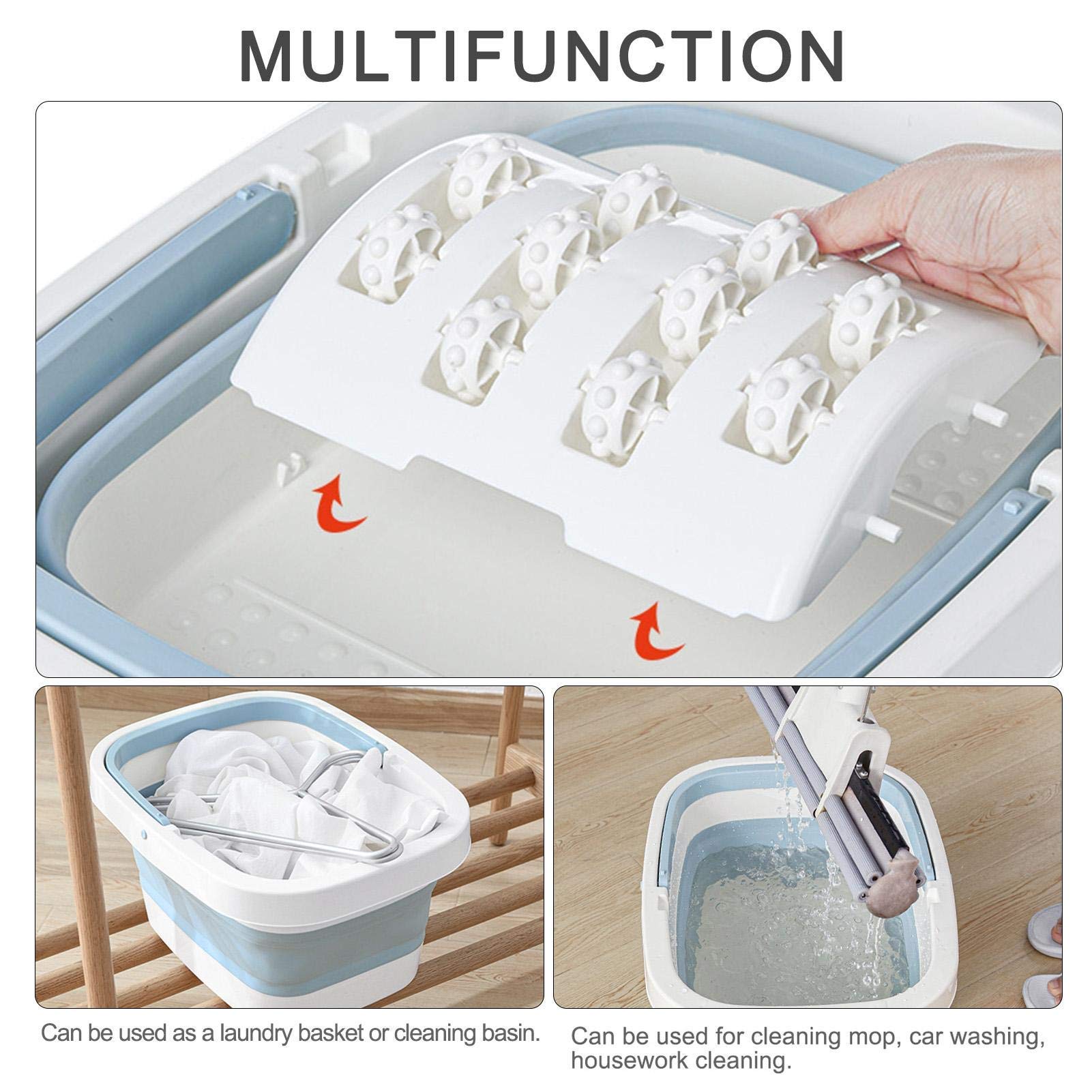 SPA de pies/Masajeador de baño, Baño de pies Masajeador de SPA Bañera de pies Plegable con Rodillos de Masaje, SPA de pedicura Alivio del estrés Ayuda a Dormir Uso doméstico