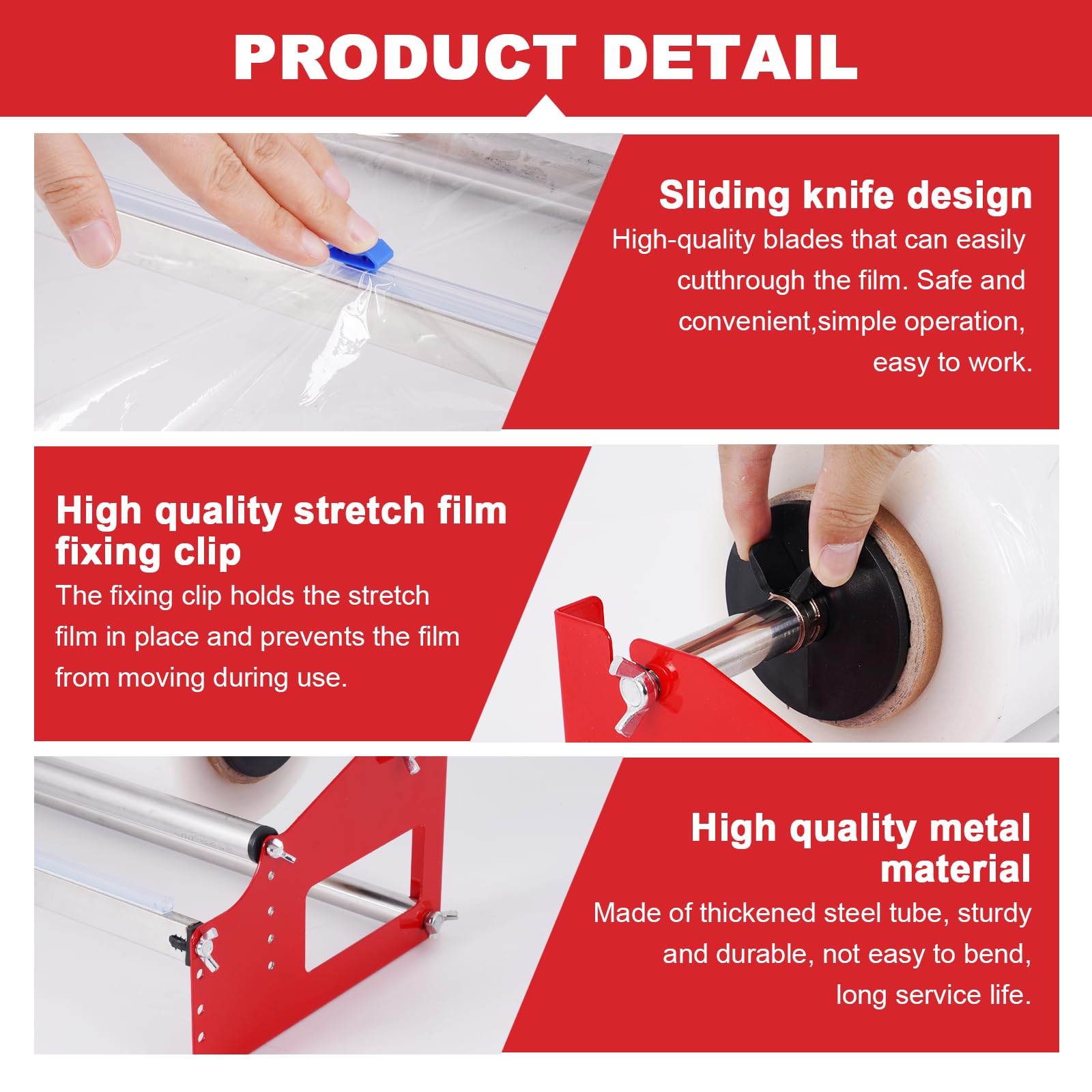 60 cm Tisch-Stretchfolien-Spender, Wandhalterung, Stretchfolien-Verpackungsmaschine, manueller Frischhaltefolienspender mit Cutter für Verpackung, Umzug und Versand
