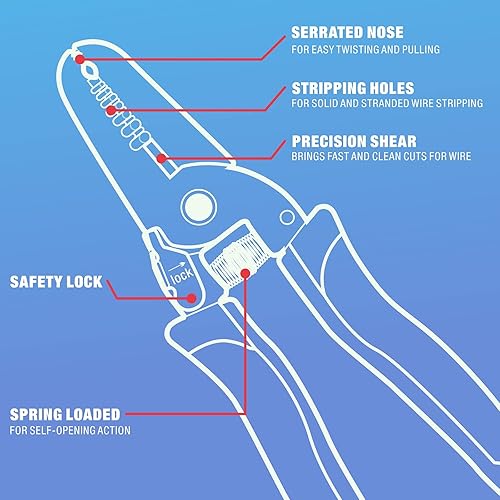Miniatura 2 de iCrimp Herramienta de pelado de cables, pelacables y cortador de alambre para alambre trenzado y alambre sólido 10-20 AWG