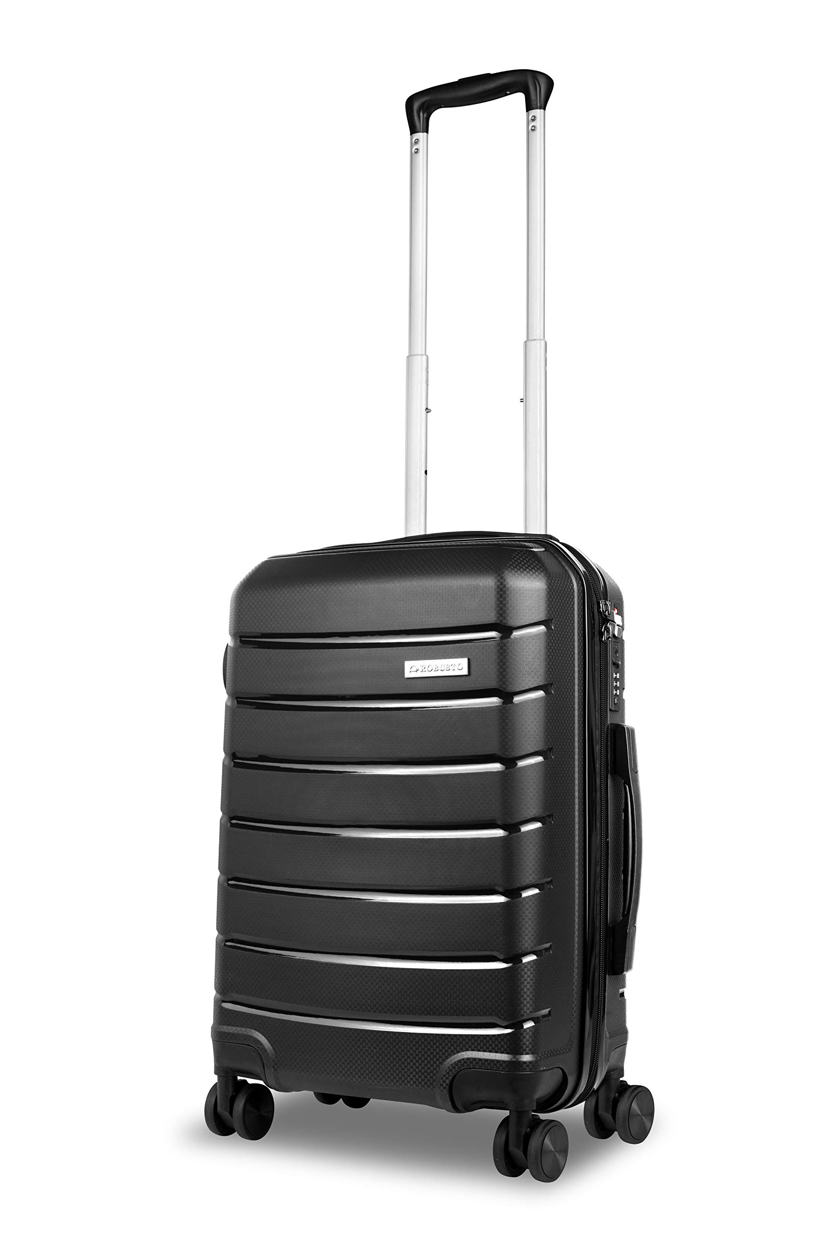 Buy Roma Hardshell Suitcase 20 Inch Cabin Luggage (Black) 55cm, 4