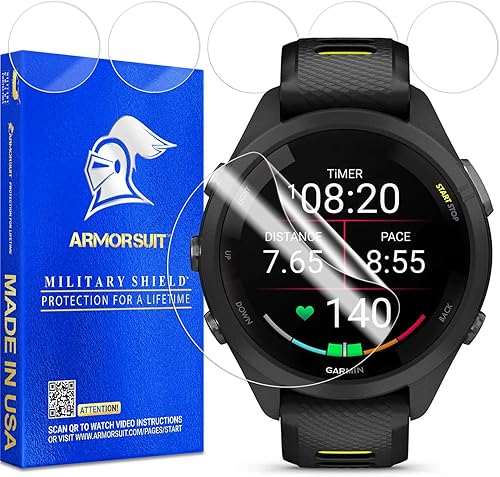 Miniatura 49 de ArmorSuit Paquete de 6 protectores de pantalla para Garmin Forerunner 265 (1.812 pulgadas) MilitaryShield HD Clear Film – Fabricado en Estados