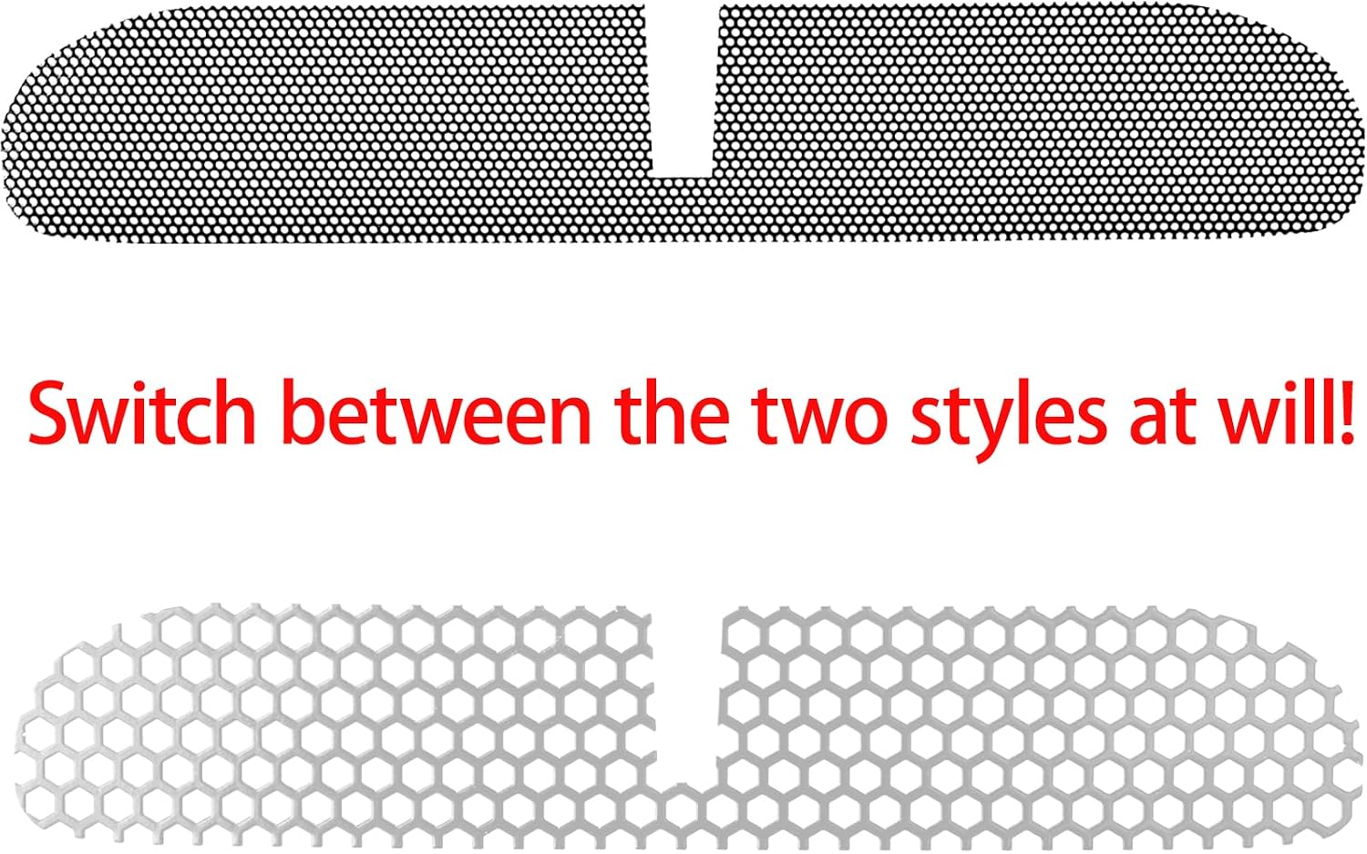 Mesh Fairing Intake Vent Screen Grill for Harley Street Glide, Electra Glide, Tri Glide, FLHX FLHTK 2014-2023, 2 PCS (Black + Chrome)