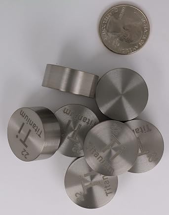 Titanium (Ti) 24.26mm Metal Disc for Collection or Experiments - 10.4mm Thick