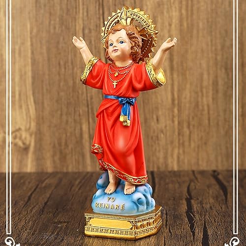 Miniatura 6 de 8'' Tall Divino Niño Jesus Estatua Lifelike Nino Dios Statue Open Arms Santo Nino Statue,Good for Catholic Religious Gifts for Believers Praying at