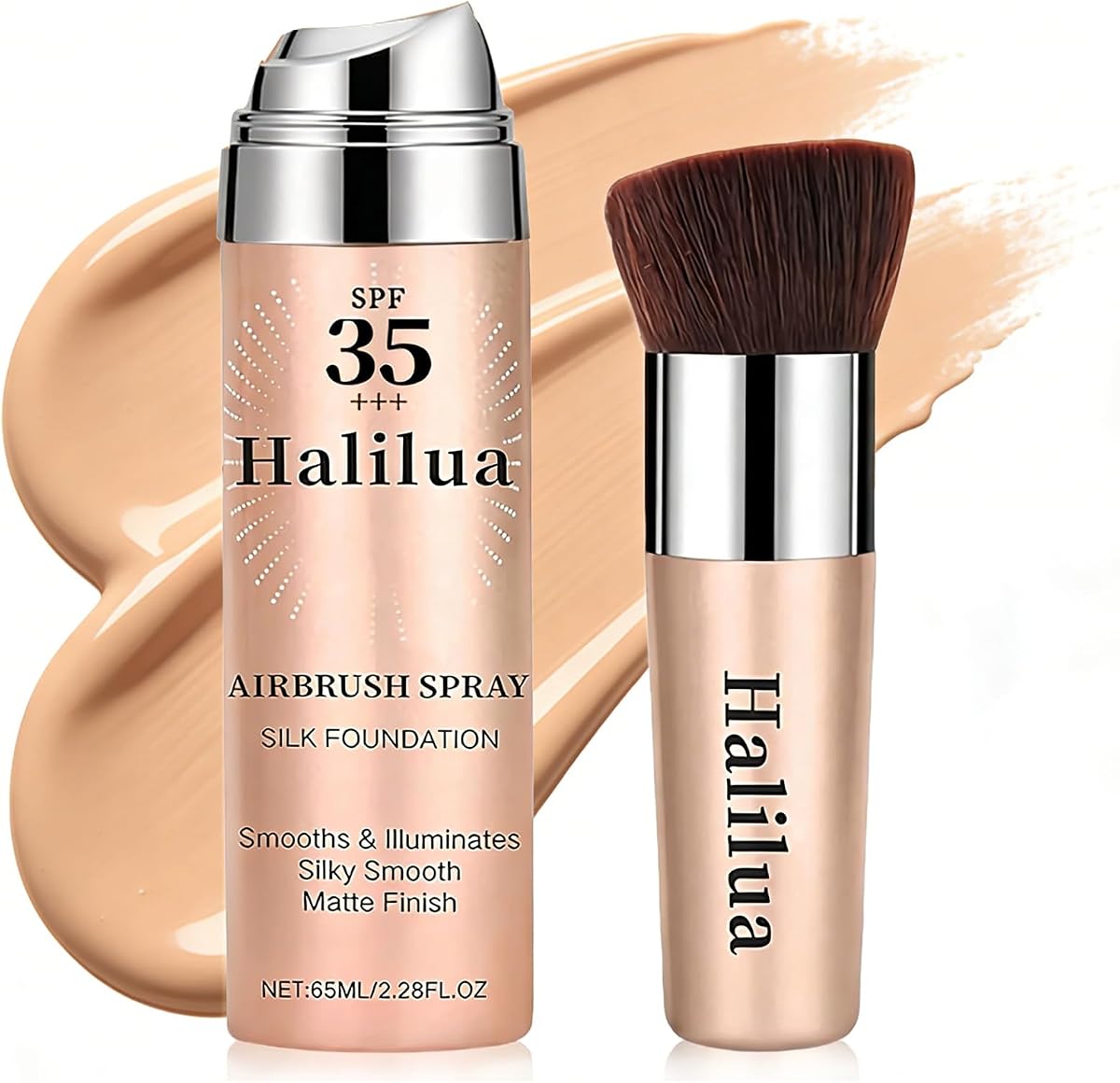 Airbrush Makeup Foundation,SPF 35 Full Coverage Foundation for Mature Skin, Older Women and Middle-aged，Lightweight & Moisturizing, Buildable Coverage Skin Tone Correcting,Radiance Skin (2# Beige)