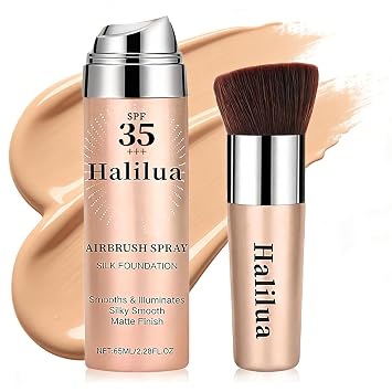 Airbrush Makeup Foundation,SPF 35 Full Coverage Foundation for Mature Skin, Older Women and Middle-aged,Lightweight & Moisturizing, Buildable Coverage Skin Tone Correcting,Radiance Skin 2# Beige