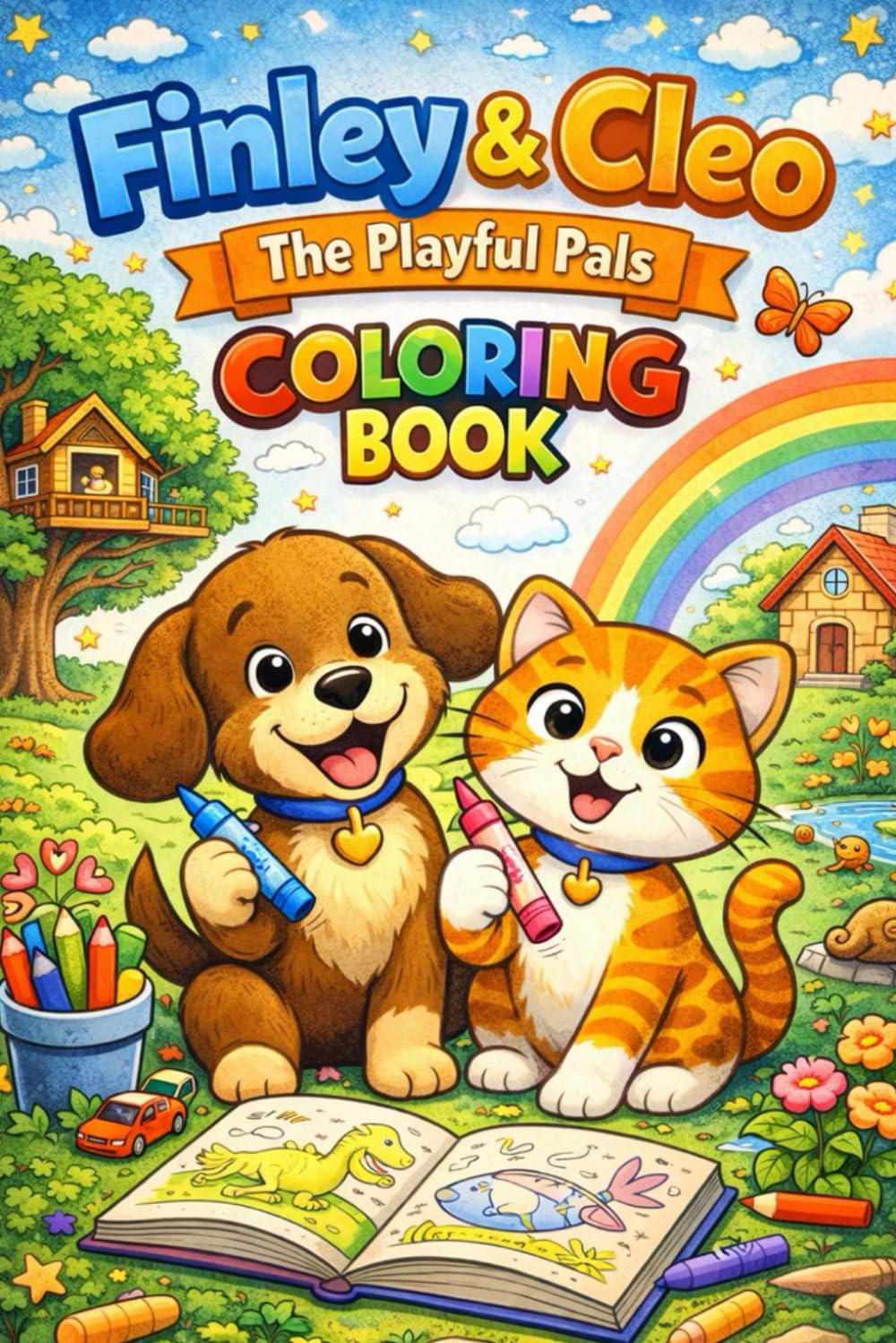 Finley & Cleo: The Playful Pals Coloring Book: Adorable Adventures of a Mouse & Cat Duo! Fun Scenes for Kids Ages 4-8 | A Story-Inspired Coloring Journey