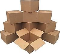 Amazon Basics Large Cardboard Moving Boxes 20x20x15 Inches 12-Pack - Durable for Packing, Moving & Shipping