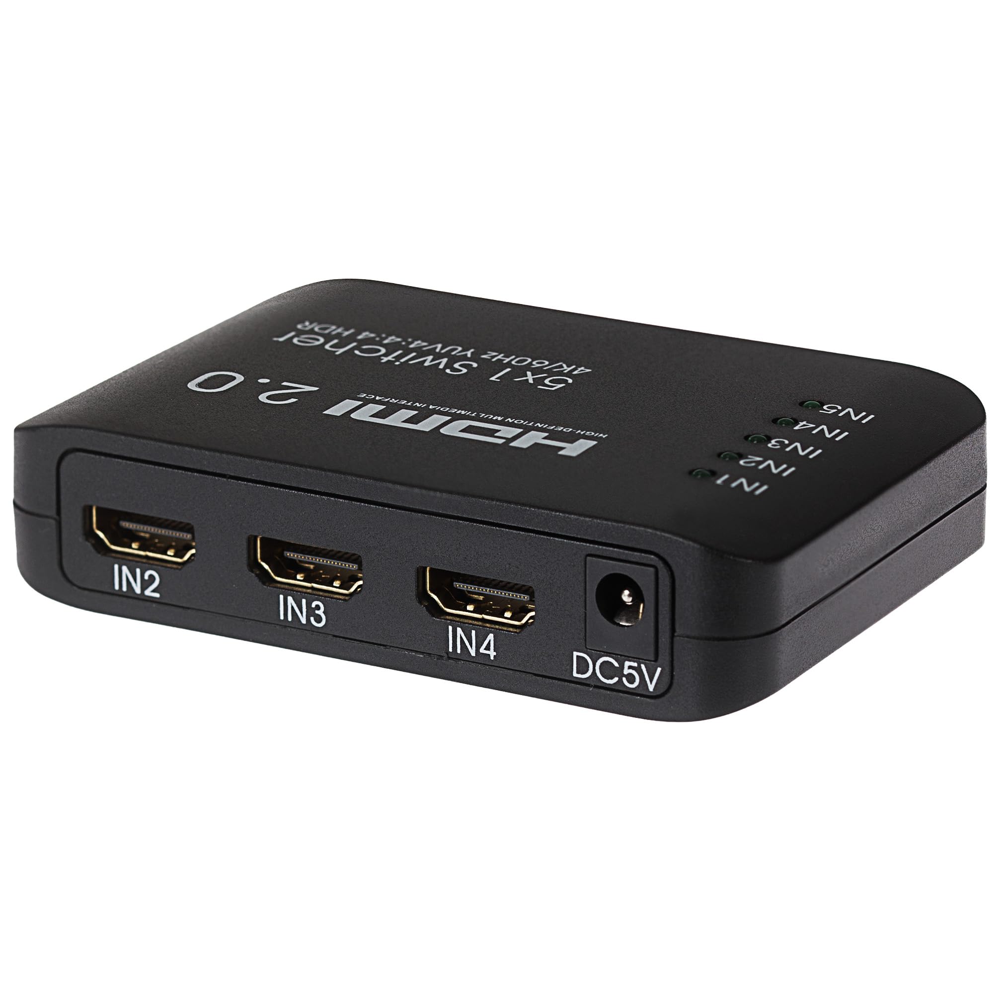 Nikkai Przełącznik HDMI 5 portów w 1 wyjściu 4K 60 Hz rozdzielczość pilot - czarny