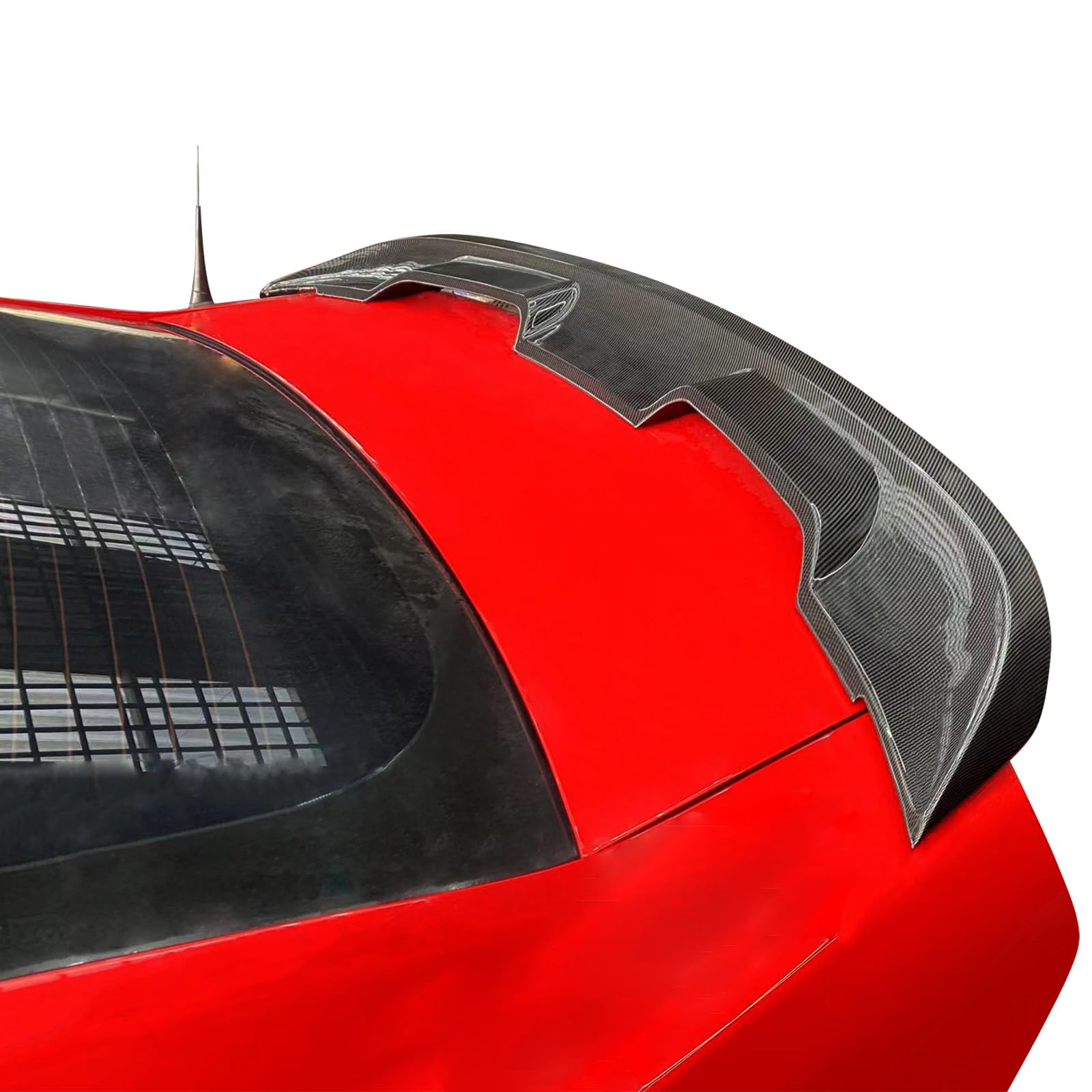 IKON MOTORSPORTS, Trunk Spoiler Compatible with 2010-2014 Ford Mustang, Carbon Fiber Print ABS Plastic 2020 GT500 Style Rear Spoiler Wing, 2011 2012 2013