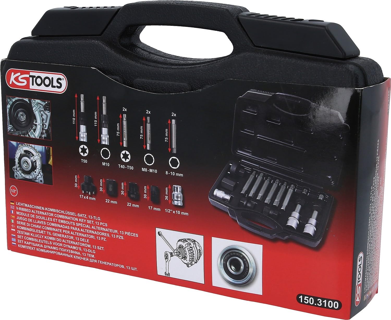 KS Tools Zestaw kluczy KOMBI do alternatorów 13 szt