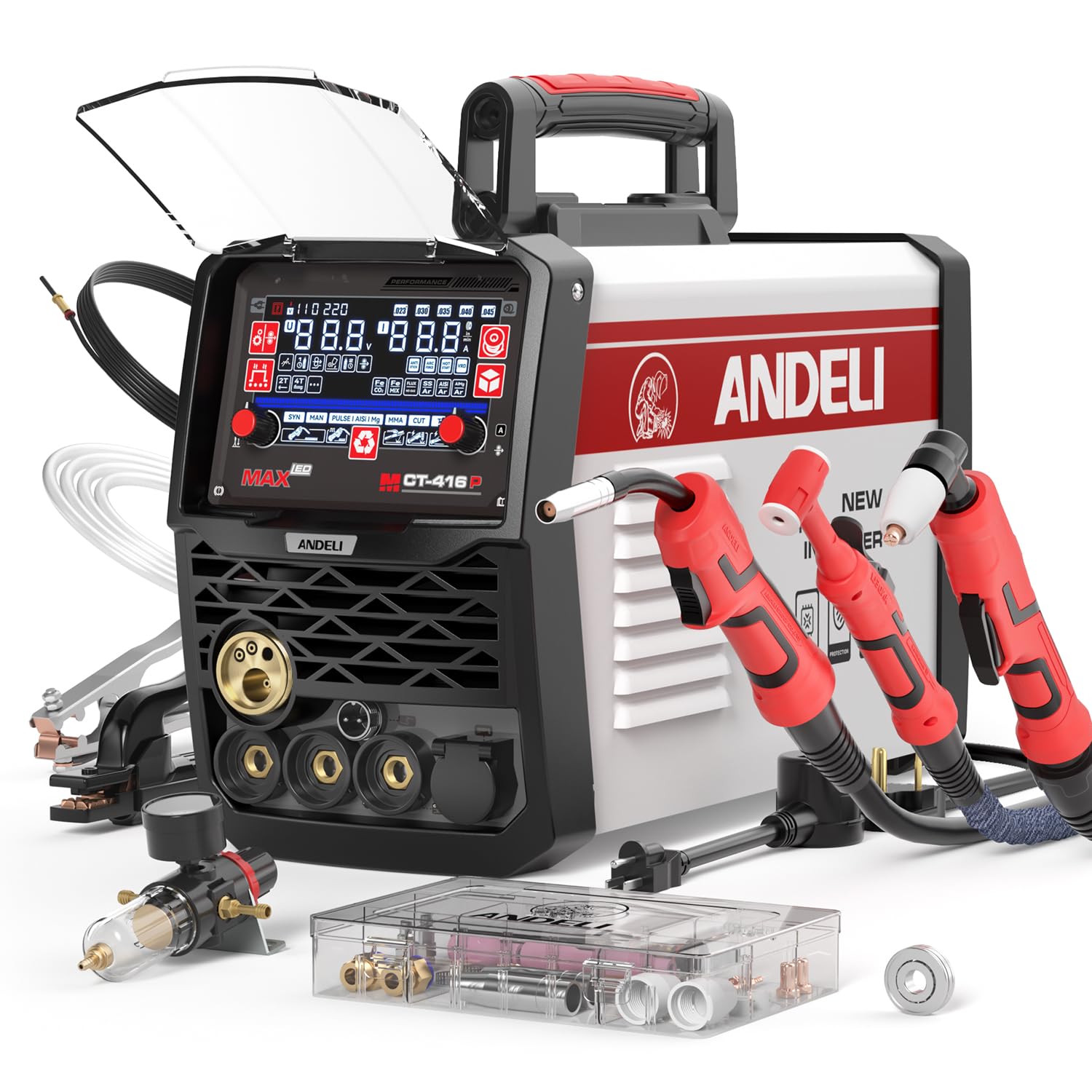 Amazon | ANDELI 半自動溶接機 アルミ溶接可能 100V/200V兼用 160AMP 